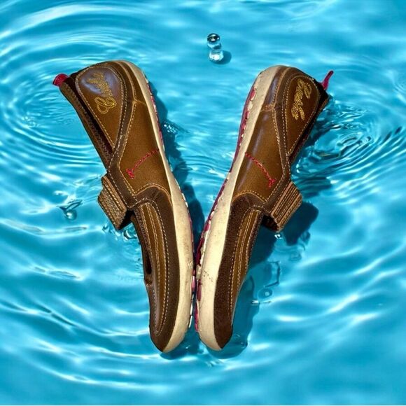 Boho CUSHE Mia Reme Shoes ~ Brown Leather Mary Jane with Pink Flowers ~ Size 9 - Picture 12 of 16